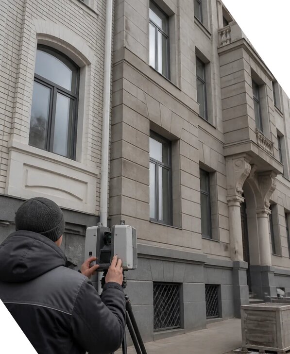 Лазерное сканирование фасадов зданий для обследования в Чернушке